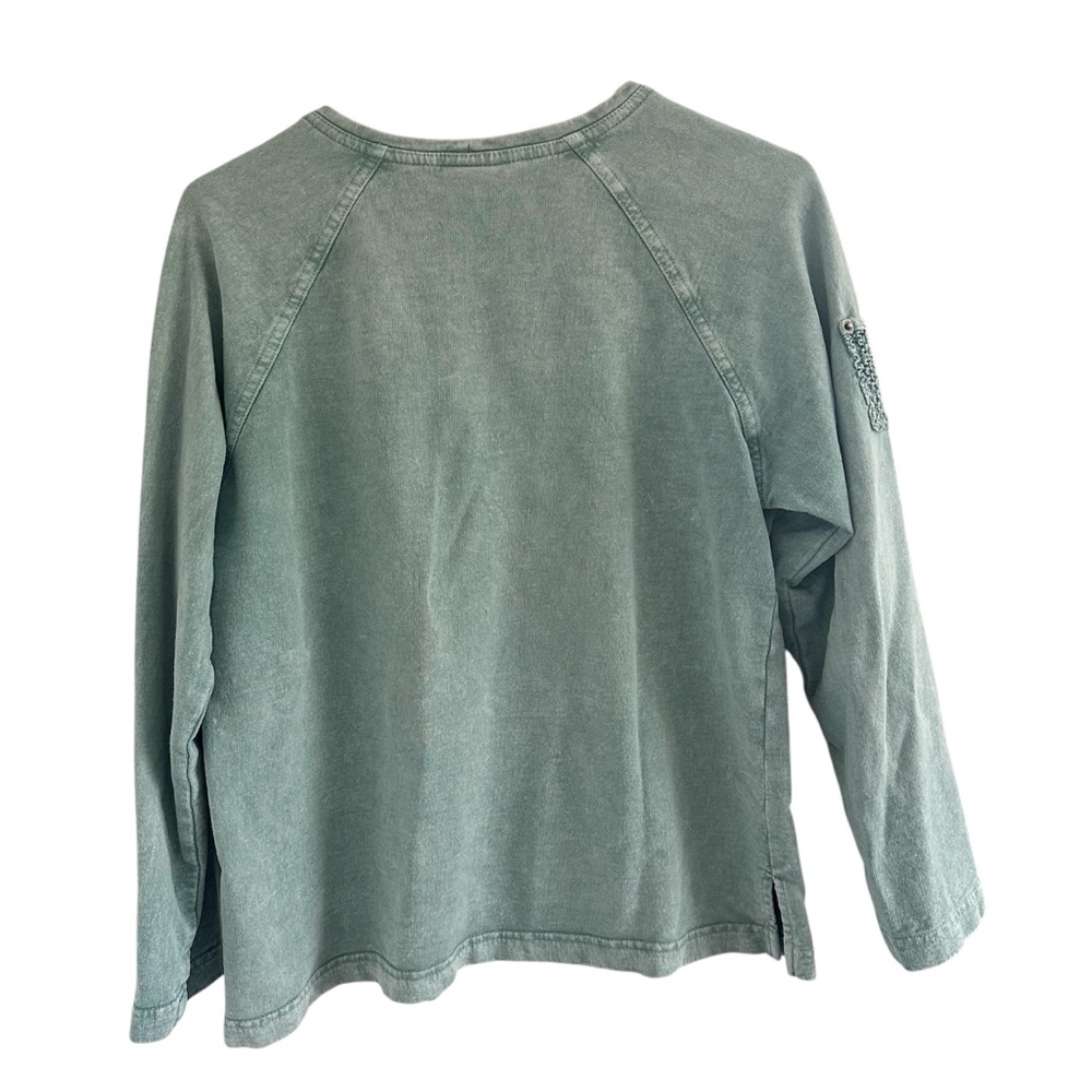 Produce company Textured Green sweatshirt Boho relaxed - Picture 2 of 6